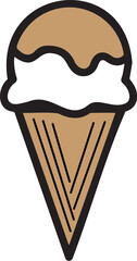 Vector art of chocolate ice cream cone with dripping chocolate