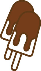 Vector art of two chocolate ice cream bars with dripping chocolate