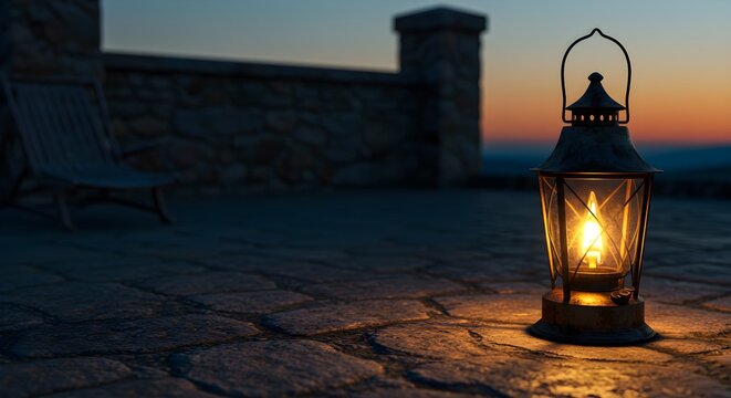 Vintage lantern evening ambiance