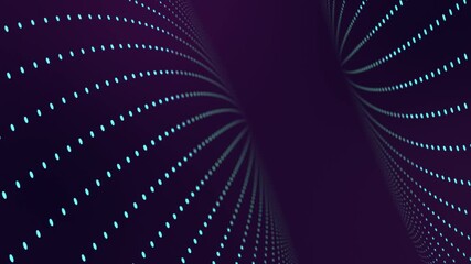 Abstract Neon Blue Dot Tunnel Background Futuristic Digital Flowing Light Trails Motion Graphic
