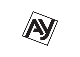 Modern monogram ay logo design clean geometric shapes bold typography
