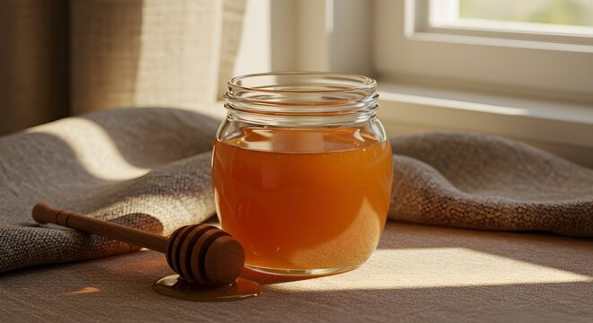 Honey jar sunlight