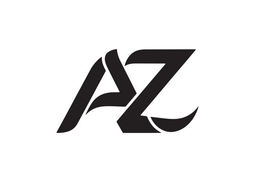Bold az monogram logo design modern black initials typography