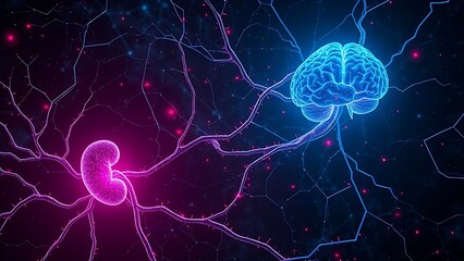 Backyard scene with force fields repelling stylized mosquitoes with needle-like proboscises.