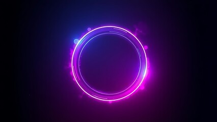 An abstract cosmic portal with pink and blue neon glow, symbolizing energy and infinite possibilities.