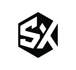 Modern sx hexagonal logo design for branding and identity