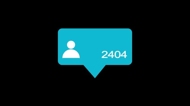 Animated of Social media followers animation . man icon with followers counting 0 to 5000 followers on black background.