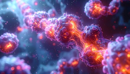 Vibrant Abstract Microscopic Molecular Cellular Structures