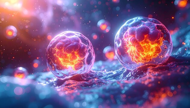 Vibrant Microscopic Life Forms in Liquid - Powered by Adobe