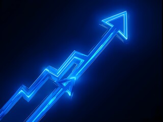 business graph with arrow on black background