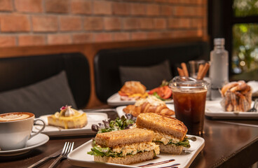 sandwich buffet stylish coffee shop in the centre of Bangkok