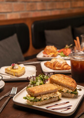 sandwich buffet stylish coffee shop in the centre of Bangkok