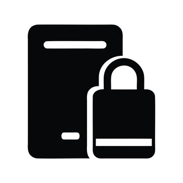 Data security with secure server and padlock providing complete data protection
