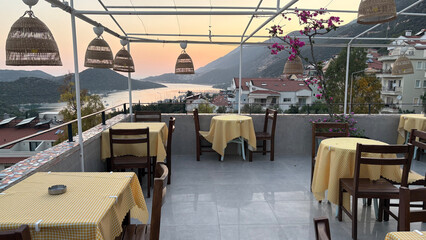 Coastal town view. High quality photo