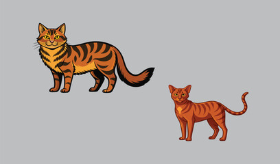 Fototapeta premium A funny vector illustration of a wild cat 