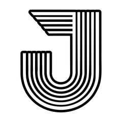 Minimalistic letter j logo in solid style