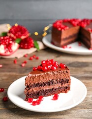 Chocolate cake with pomegranate (1)