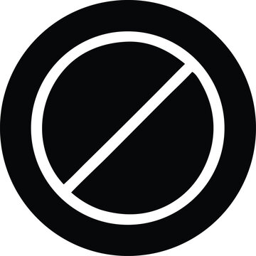 Universal prohibition symbol simple clean geometric design forbidden no entry not allowed icon graphic element