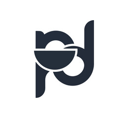 Modern pd logo design abstract minimalist symbol for branding and identity