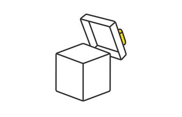 フタがあいたシンプルなプレゼントボックス【ベクターイラスト素材】