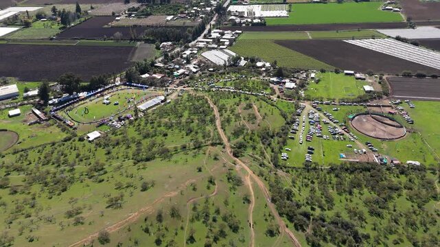 Agricultural hills with plantations in the commune of Chada, Paine, Metropolitan Region, Chile