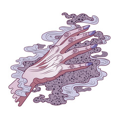 Flat style illustration representing melting hand 
