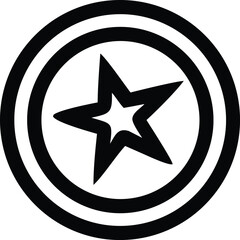 Fototapeta premium Classic captain america style star shield emblem a striking circular design with a bold star at its center symbolizing patriotism and heroism for graphic projects