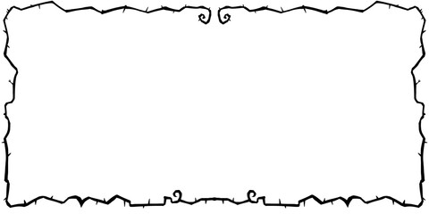 棘のある蔦のフレームのイラスト