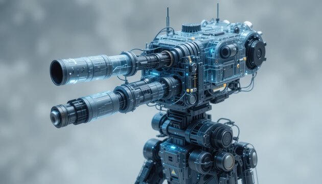 Futuristic Combat Robot: Advanced Mechanics & Weaponry
