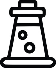 Simple icon of a rocket ship launching with bubbles representing fuel or space travel adventure
