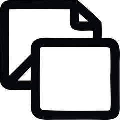 Simple hand-drawn icon representing copying or duplication for digital and print projects clean outline style