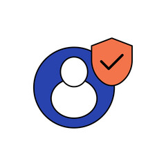 user protection icon outline editable stroke line drawing eps