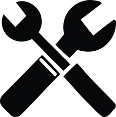 Crossed wrenches icon symbol for tools repair maintenance engineering construction and mechanical services isolated graphic element