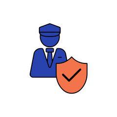 guard icon outline editable stroke line drawing eps