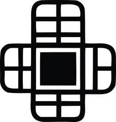 Abstract geometric cross shape icon outline symbol clean modern design element versatile application artistic rendering simple structure graphic symbol