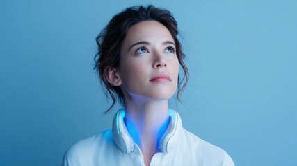 Smart Neck Massager Radiating Technological Light