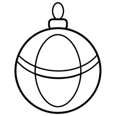 Elegant Christmas Ornament Outline for Holiday Designs Festive Decoration Illustration Seasonal Artwork Line Art Simple Isolated Vector Design Template