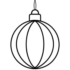 Black and White Christmas Ornament Line Art for Holiday Decoration and Festive Season Celebration Designs