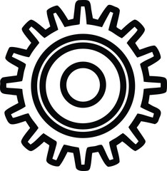 Industrial cogwheel icon a simple mechanical gear symbol for engineering manufacturing technology and precision machinery designs
