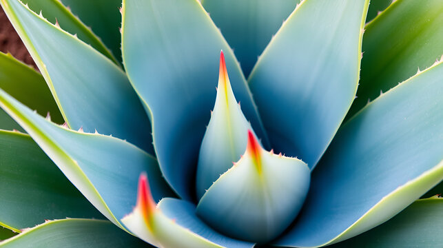 Close up of Agave Victoriae Regina cactus, native to Mexico