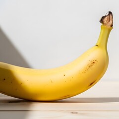 Ripe yellow banana isolated on table.