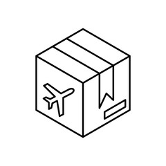 air cargo, air freight icon in transparent background