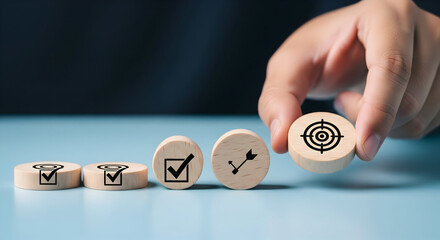 Strategic planning and effective goal setting for business success, target achievement concept and growth