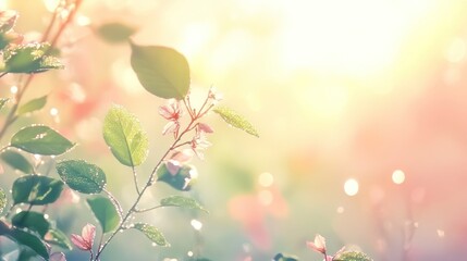 Delicate blossoms in soft light, a promise of spring in a dreamy and ethereal garden setting