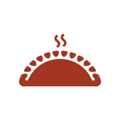 Calzone color flat icon vector on White Background Vector Art Illustration .