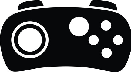 Classic gaming controller silhouette icon a retro video game gamepad design representing digital entertainment and interactive fun for gamers of all ages.
