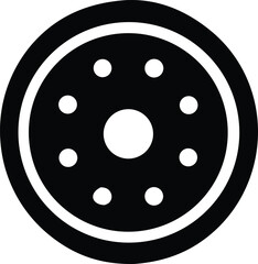 Circular gear cog icon symbol abstract geometric shape round mechanical component industrial element simple design