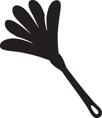 Obraz premium Feather duster silhouette, cleaning tool icon, dusting vector, minimal flat design
