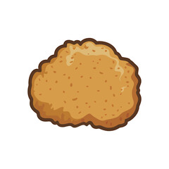 Schnitzel color flat icon vector on White Background Vector Art Illustration .