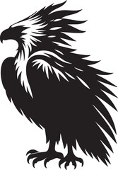 Obraz premium Harpy Eagle Vector in black and White